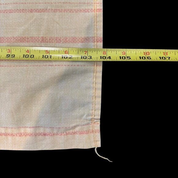 Vintage King Size Flat Sheet 1990s Aztec Orange Blue Stripes Southwestern READ - Picture 9 of 9